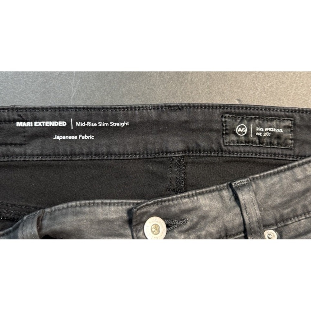 AG Adriano Goldschmied Mari Black Coated‎ Jeans Women 30 Japanese Fabric US Made - Picture 11 of 11